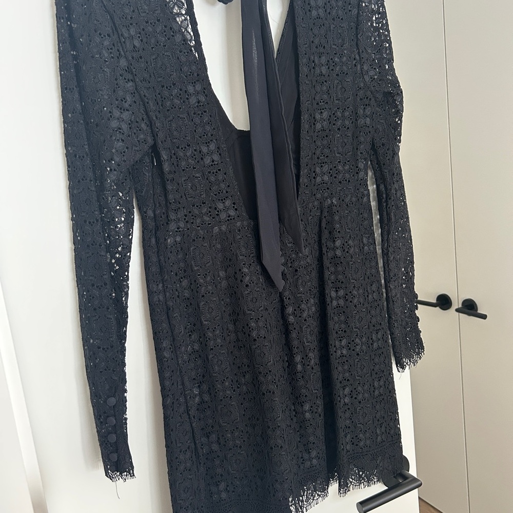 Free People Black Lace Long Sleeve Dress - Picture 5 of 9